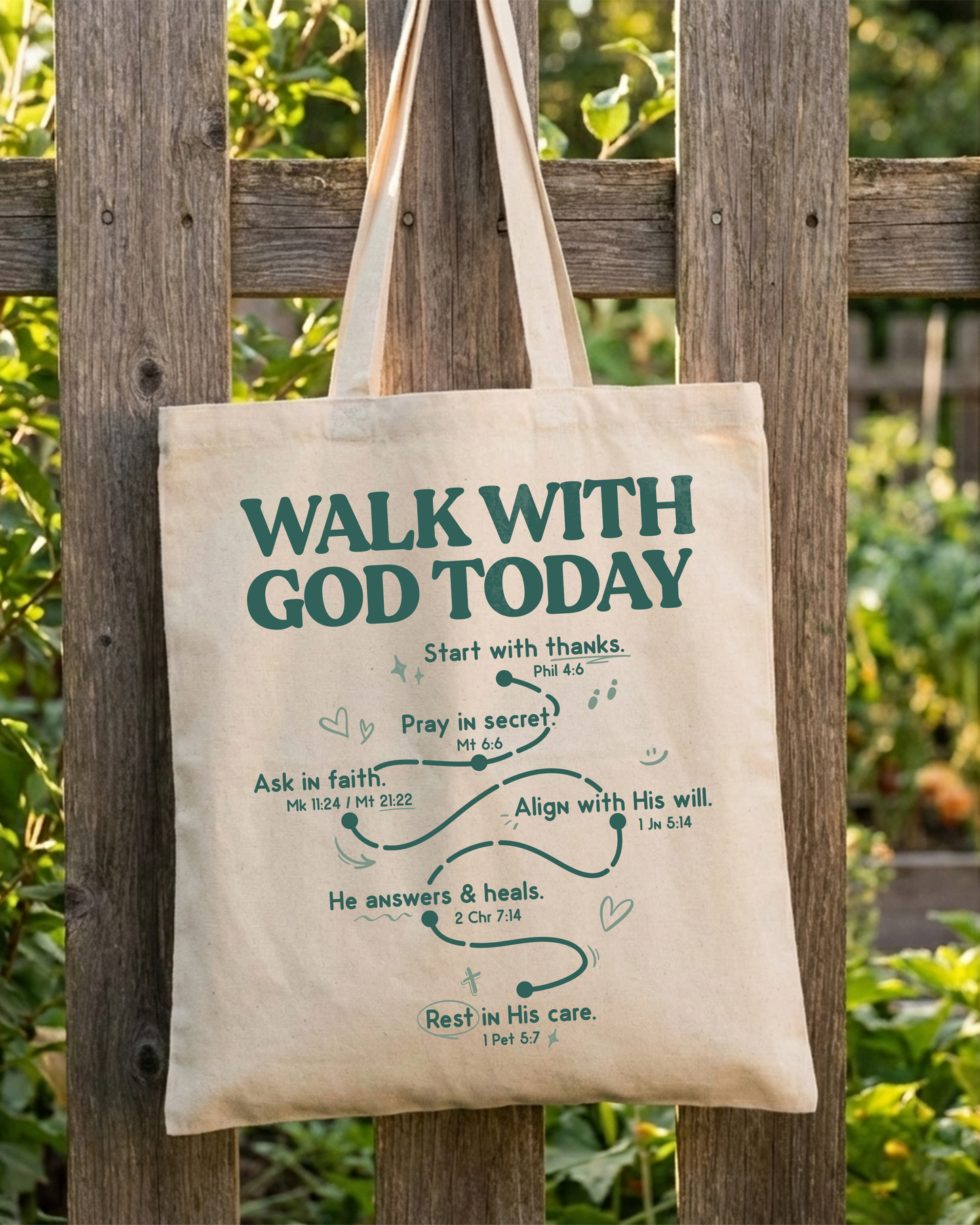 Walk With God Today Tote Bag