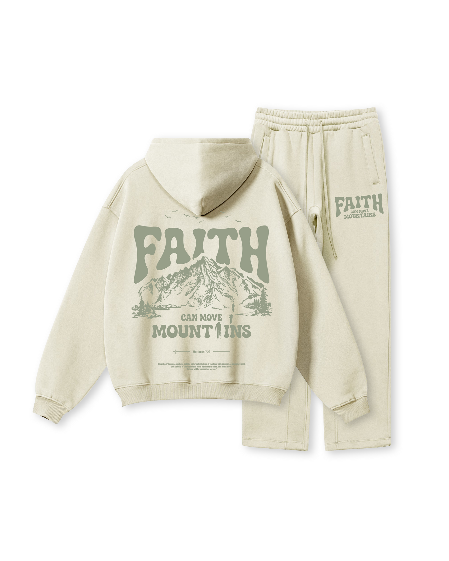 Faith Can Move Mountains Hoodie Two-Piece Set
