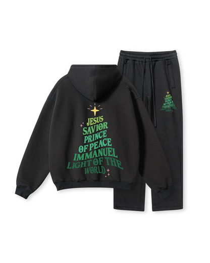 Christmas Tree Hoodie Two -Piece Set