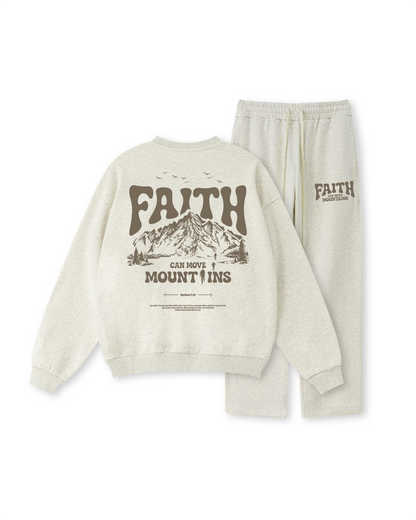 Faith Can Move Mountains Crewneck Two-Piece Set