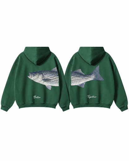 Better Together Striped Bass Matching Couple Fishing Unisex Hoodies Bundle