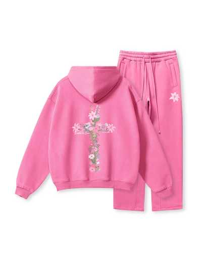 “Rooted in Love” Floral Cross Hoodie