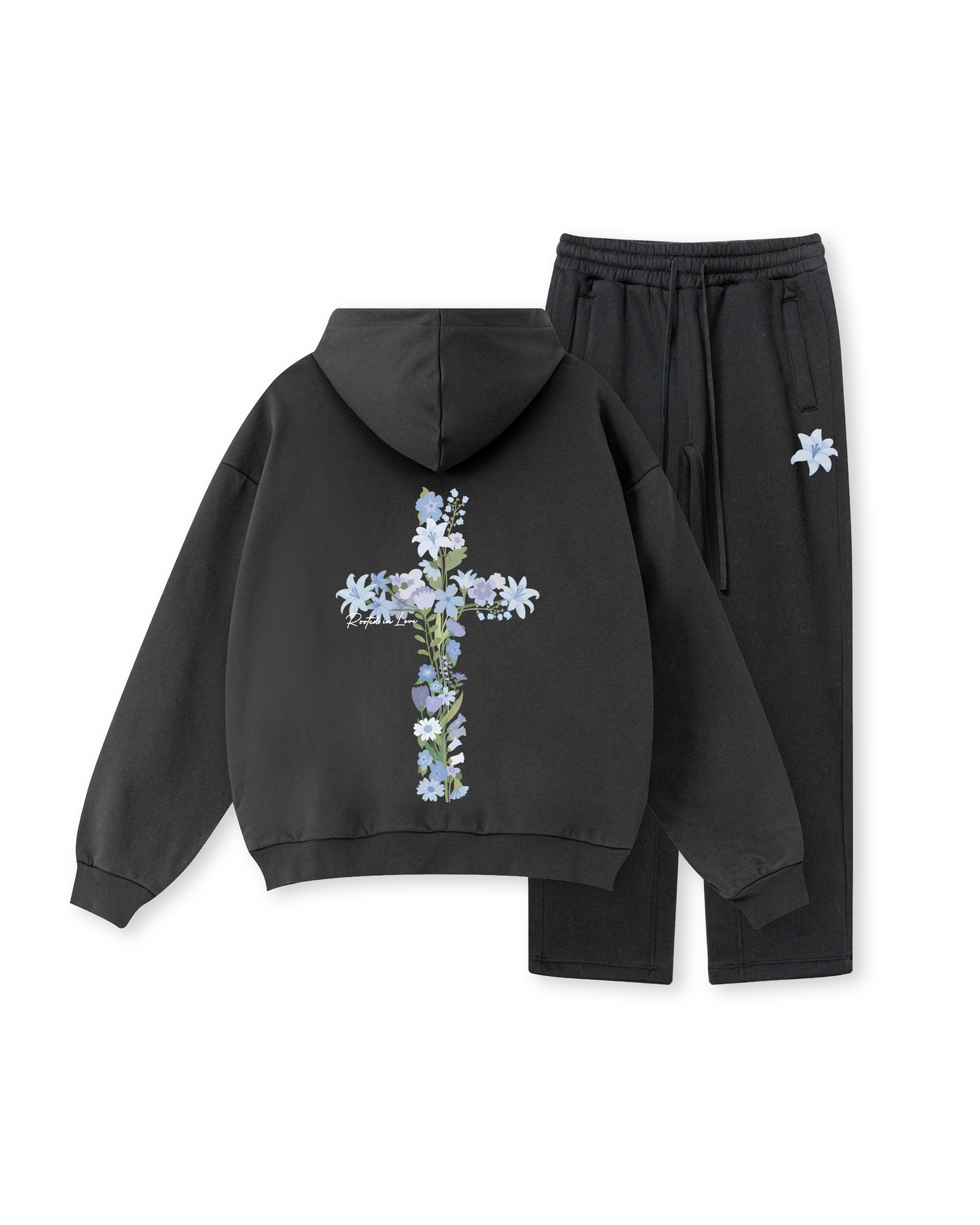 “Rooted in Love” Floral Cross Hoodie