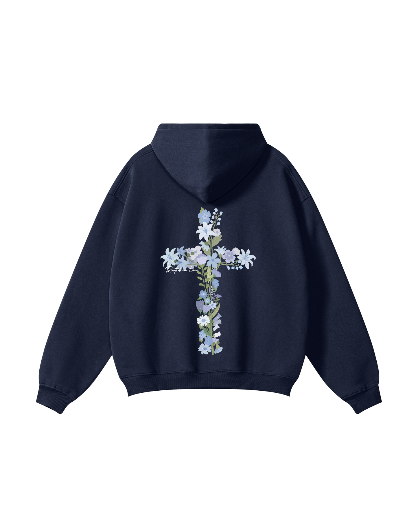 “Rooted in Love” Floral Cross Hoodie