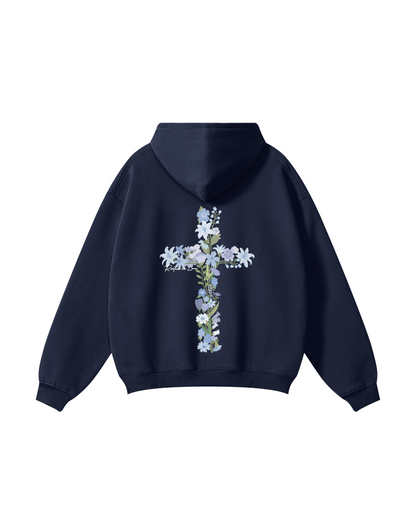 “Rooted in Love” Floral Cross Hoodie