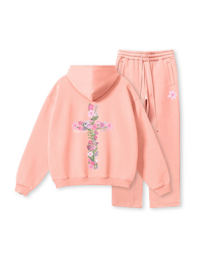 “Rooted in Love” Floral Cross Hoodie