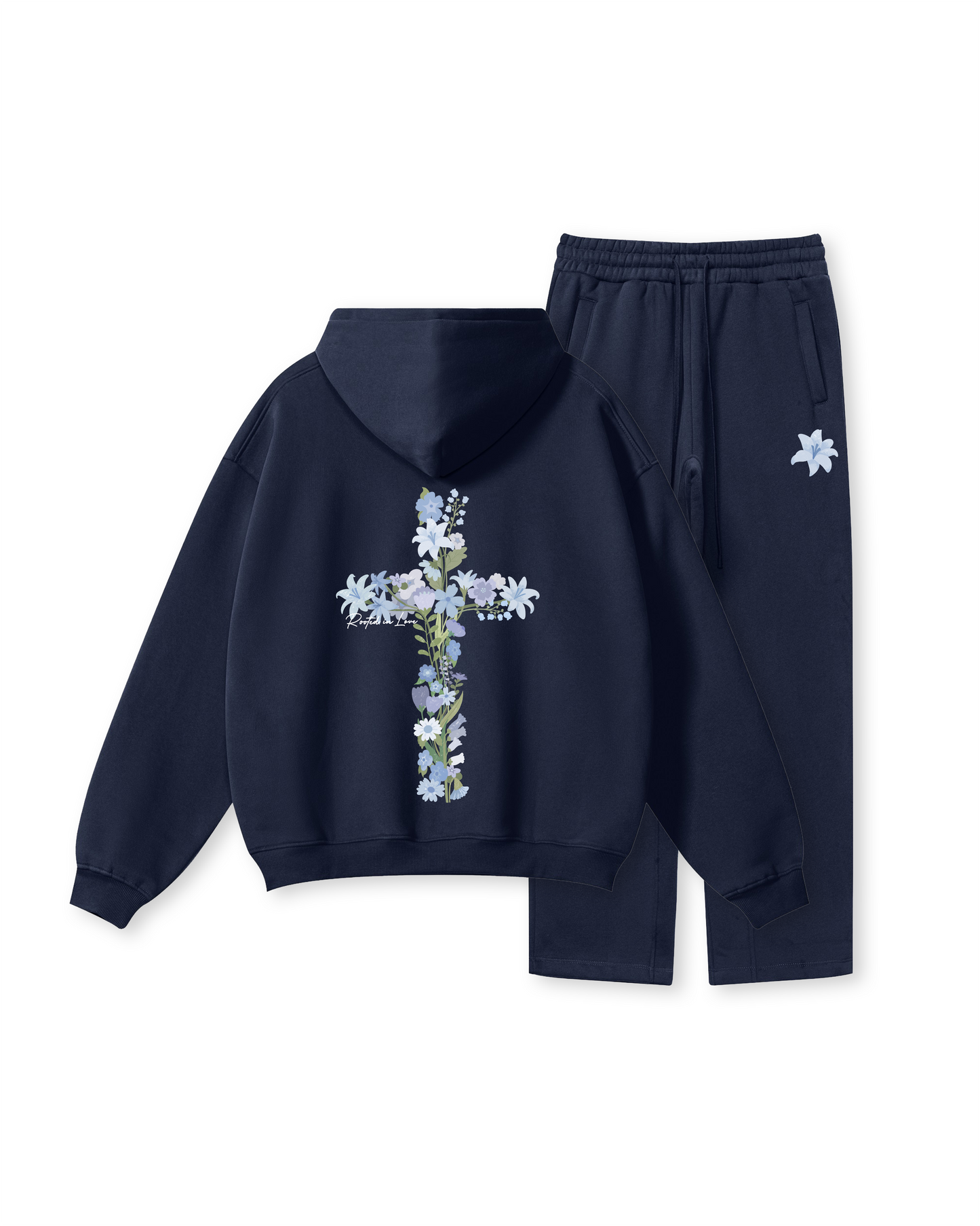 “Rooted in Love” Floral Cross Hoodie
