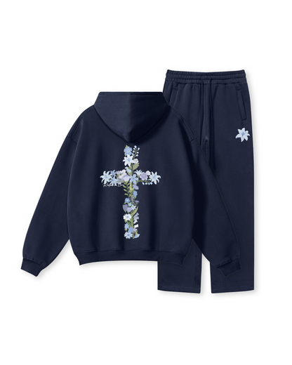 “Rooted in Love” Floral Cross Hoodie