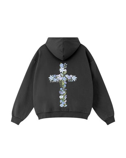 “Rooted in Love” Floral Cross Hoodie