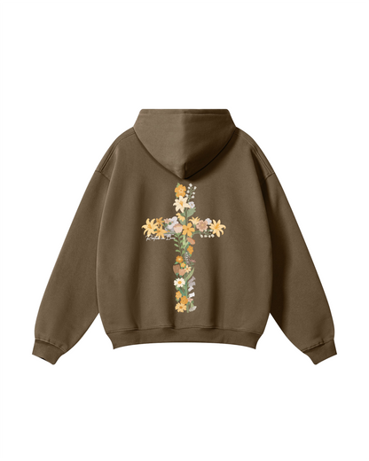 “Rooted in Love” Floral Cross Hoodie