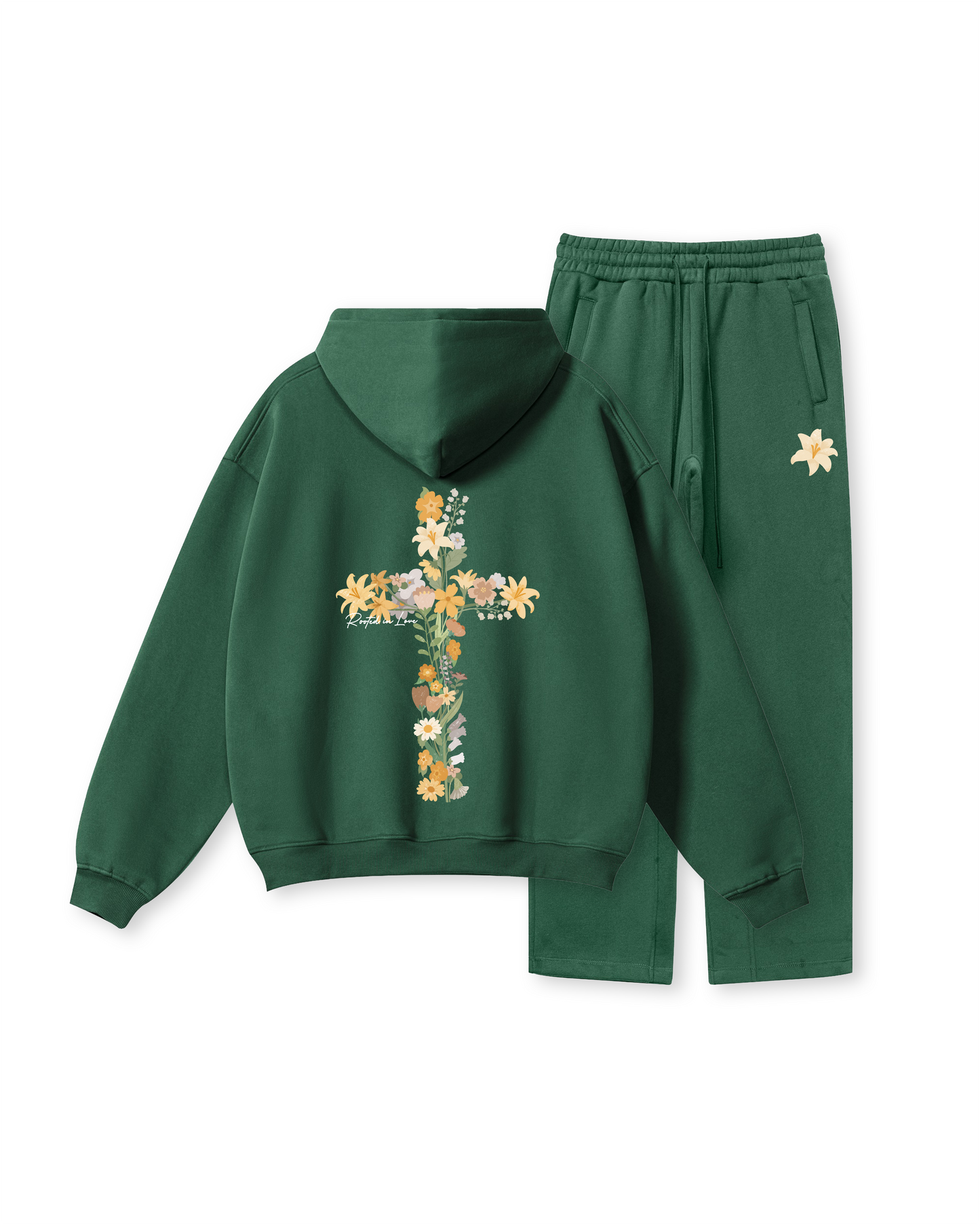 “Rooted in Love” Floral Cross Hoodie