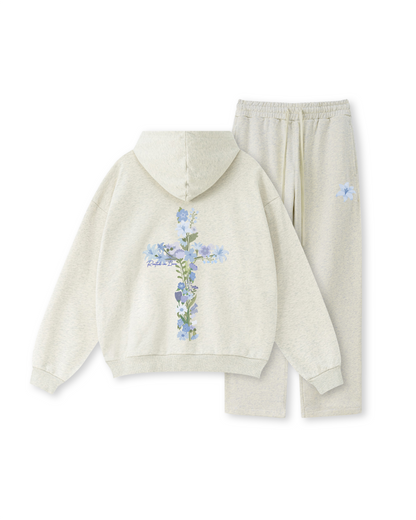 “Rooted in Love” Floral Cross Hoodie