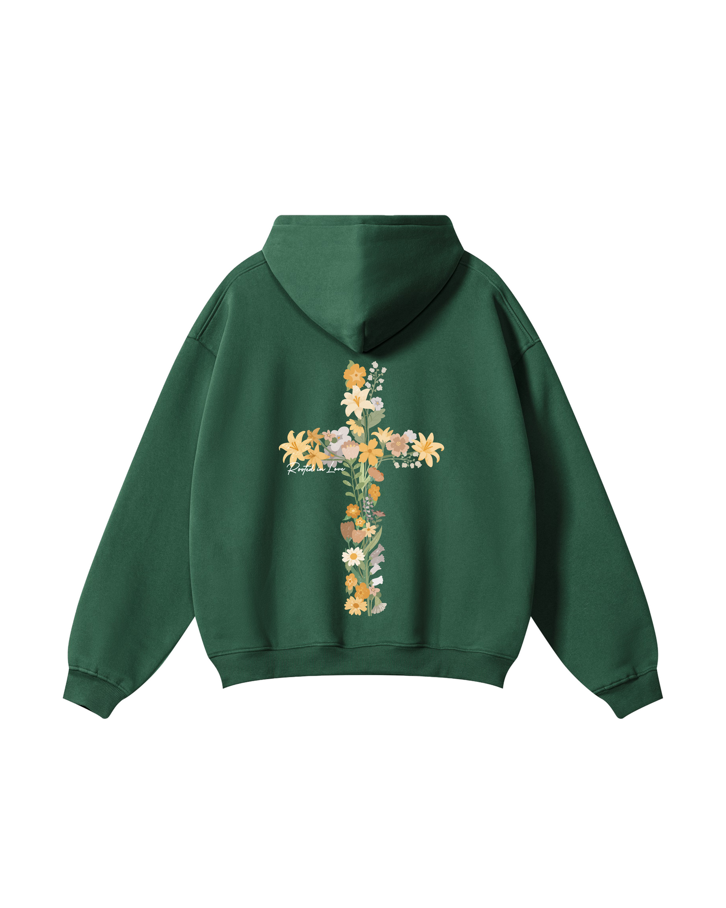 “Rooted in Love” Floral Cross Hoodie