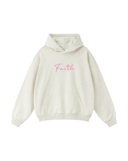 “Saved by Grace” Pink Gem Cross Hoodie