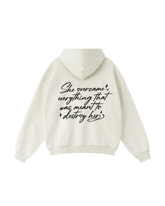 Wear Your Victory: The "She Overcame" Script Hoodie