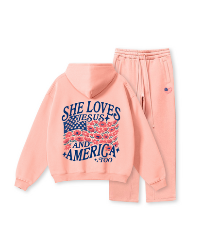 She Loves Jesus and America Too Hoodie