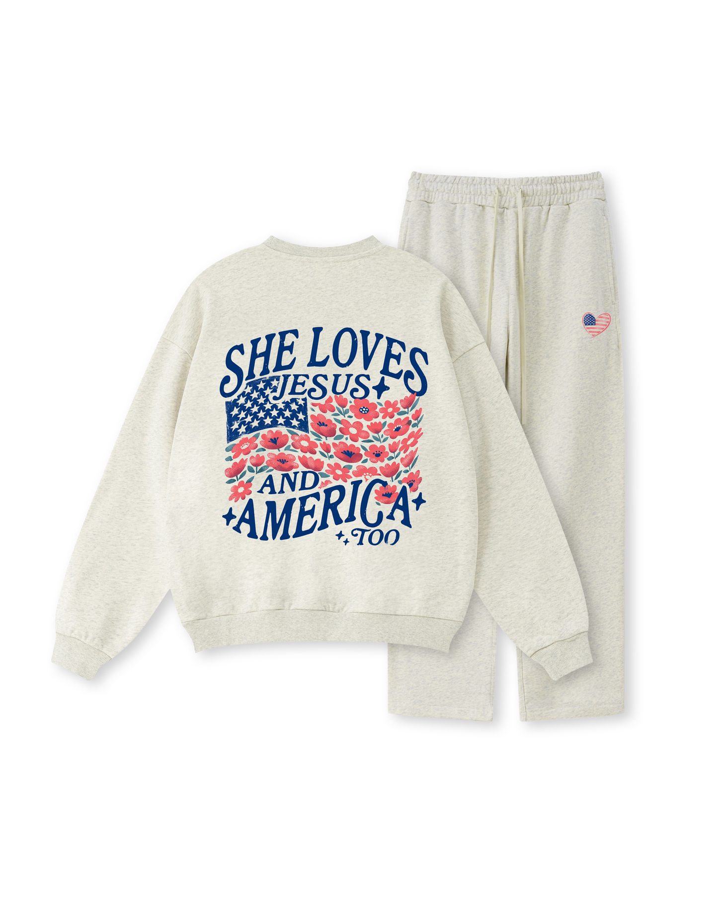 She Loves Jesus and America Too Crewneck