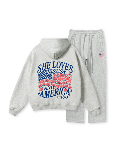 She Loves Jesus and America Too Hoodie
