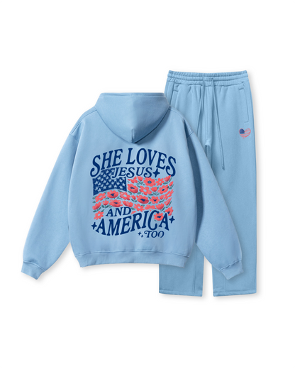 She Loves Jesus and America Too Hoodie