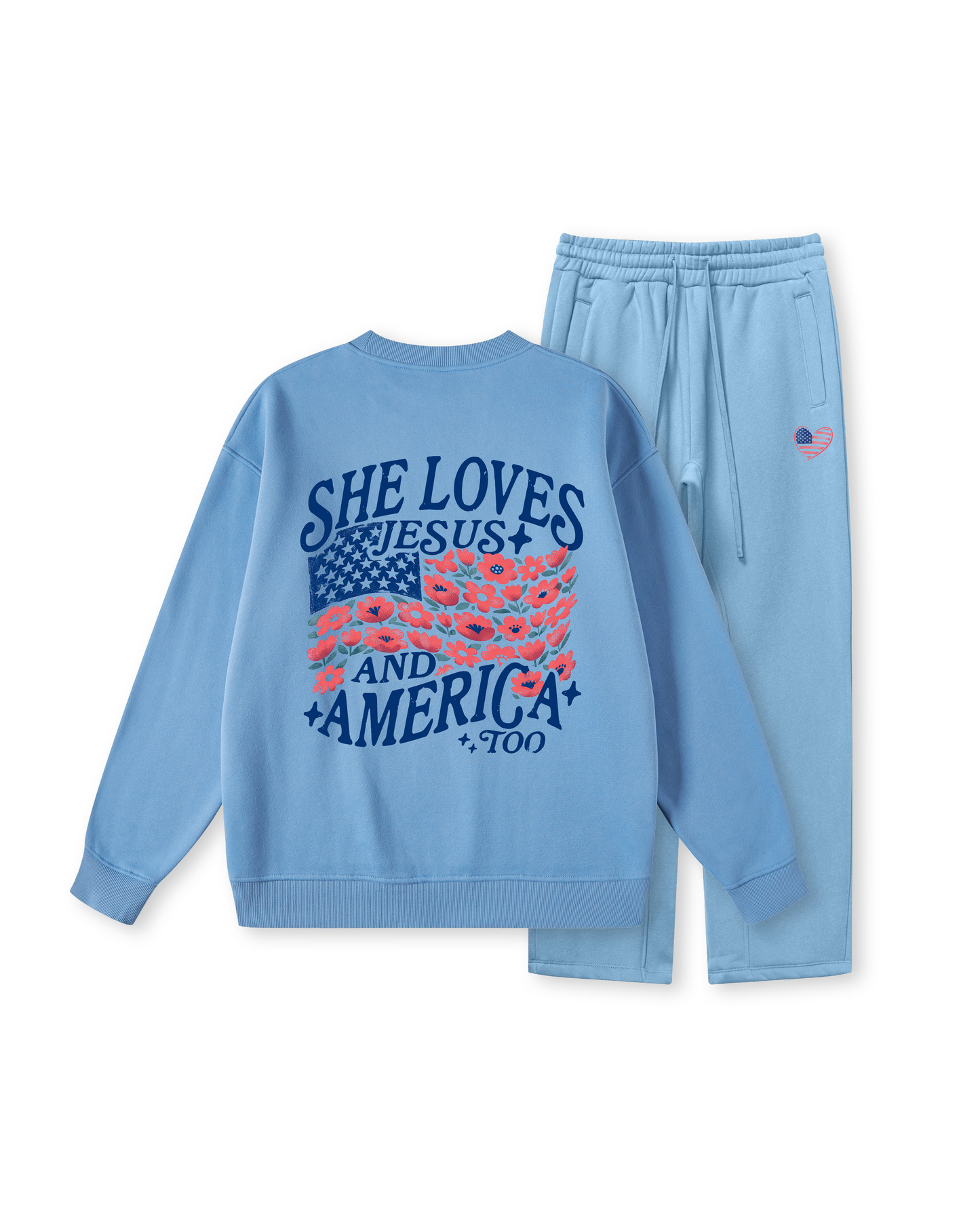 She Loves Jesus and America Too Crewneck
