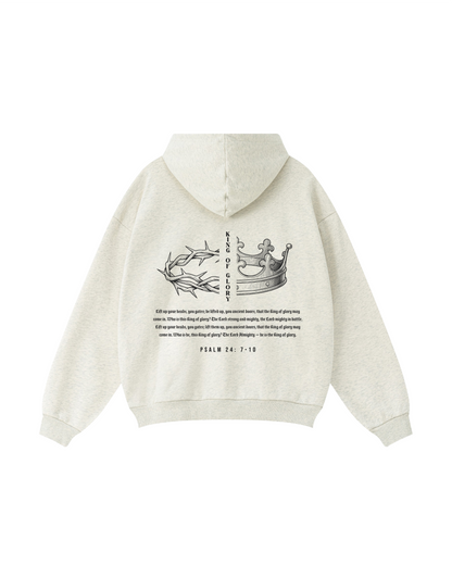 King of Glory Hoodie – Crown & Thorn Graphic (Psalm 24:7–10)