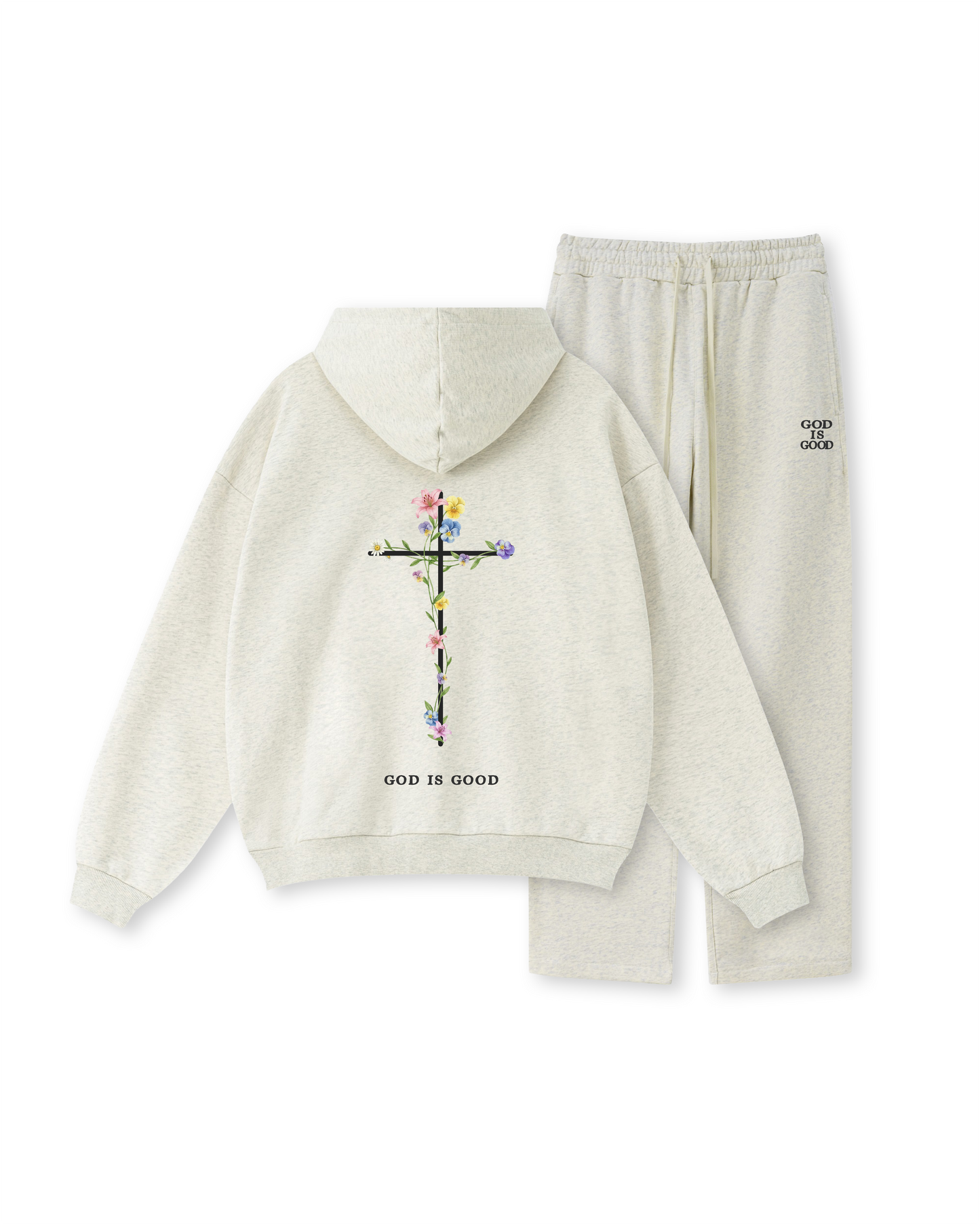 God Is Good Hoodie – Floral Cross (Unisex)