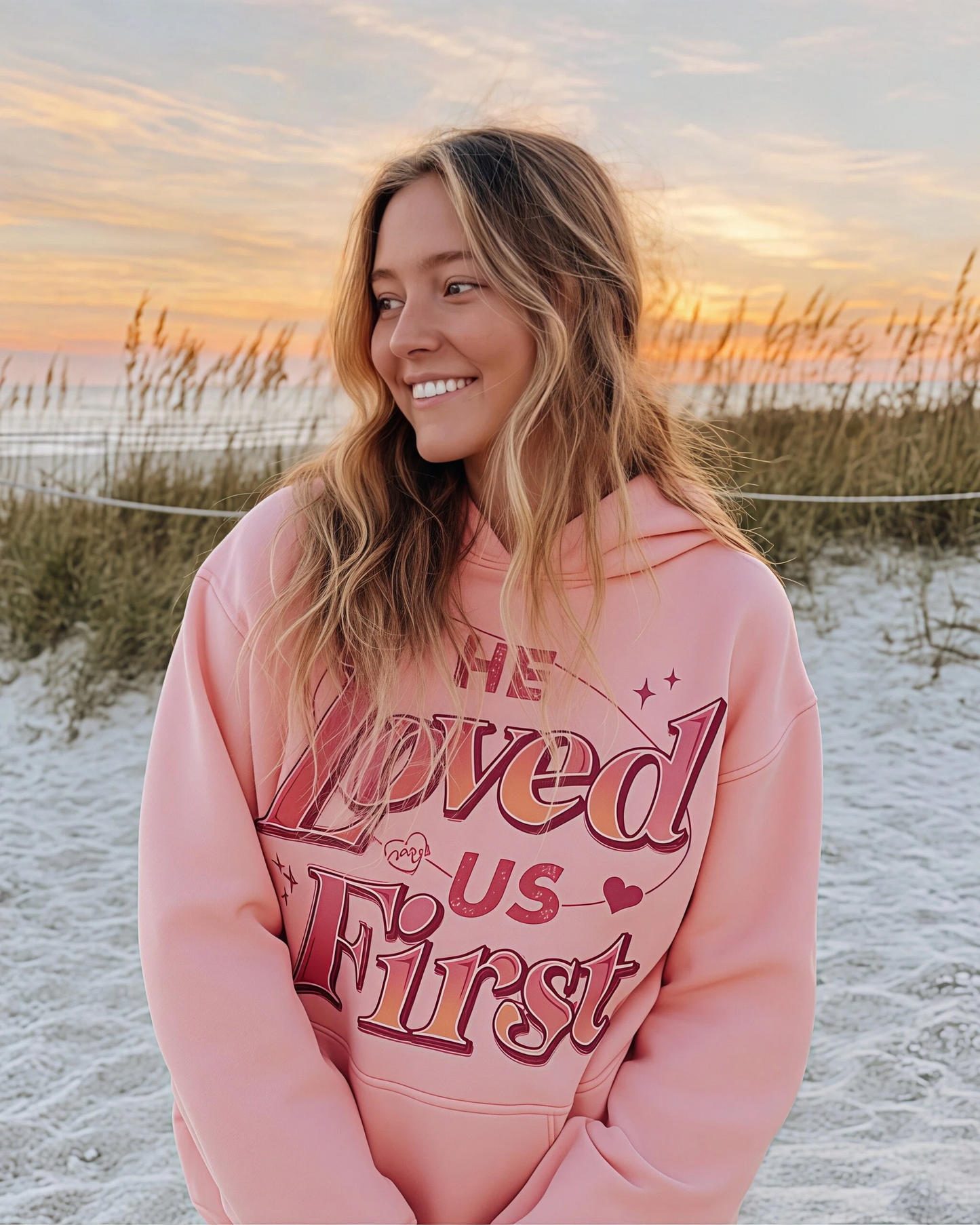 He Loved Us First Hoodie Two -Piece Set