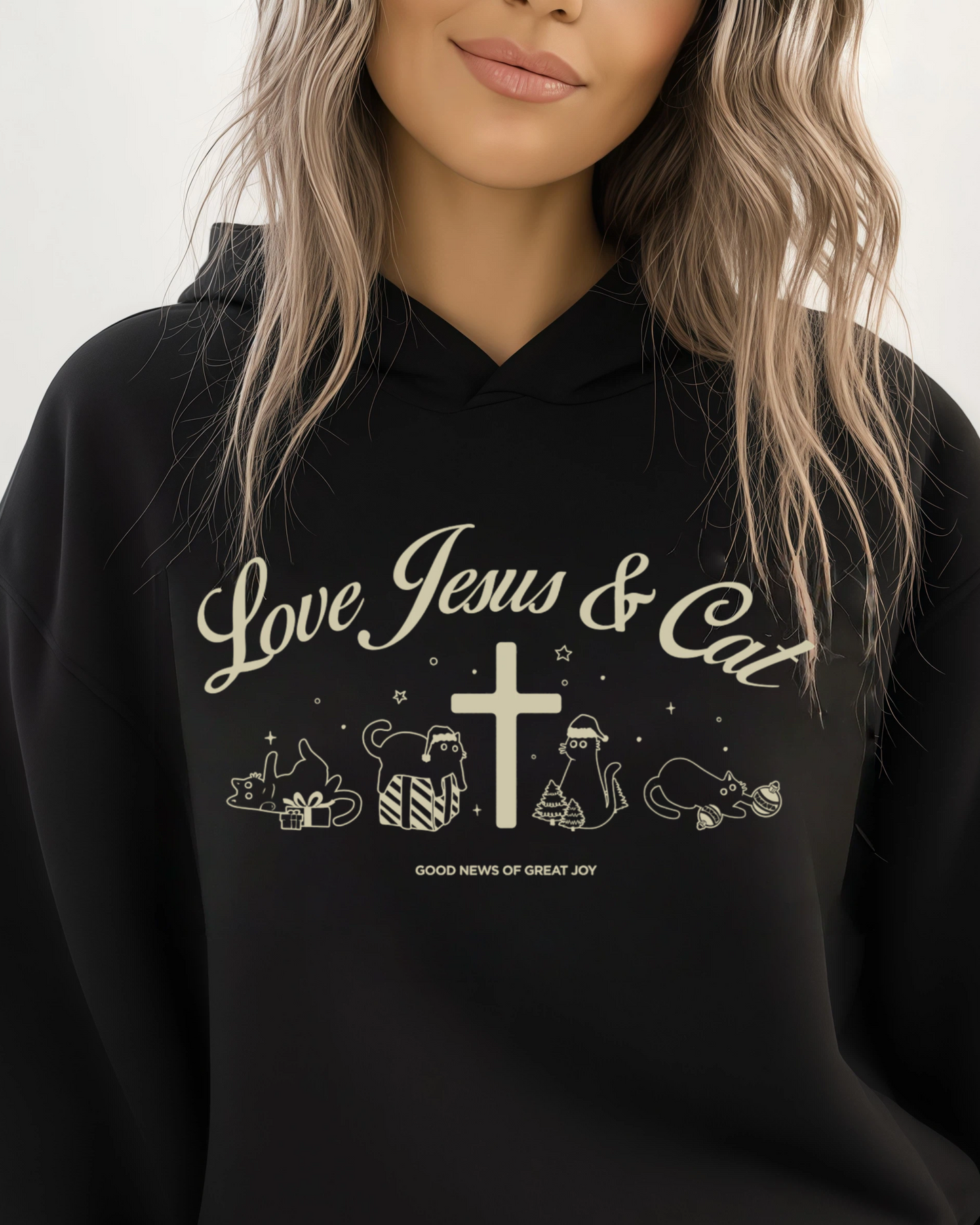 Love Jesus and Cats Unisex Hoodies Two-Piece Set