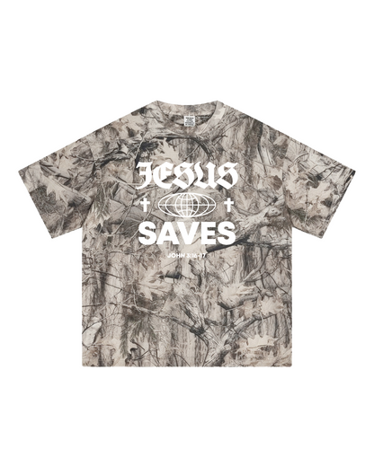 JESUS SAVES Camo Tee