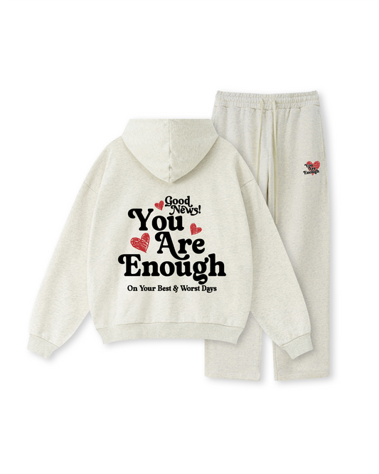 You Are Enough Hoodie Two-Piece Set