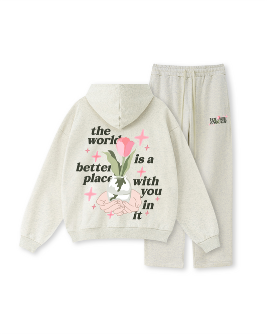 The World Is A Better Place With You In It Hoodie Two Piece Set