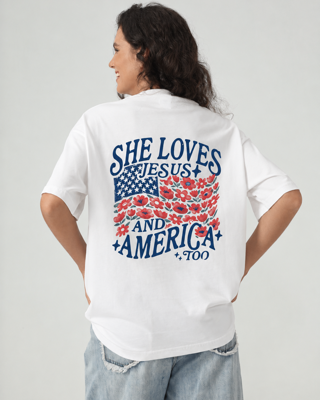 She Loves Jesus and America Too Tee
