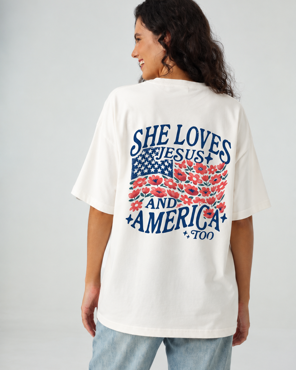 She Loves Jesus and America Too Tee