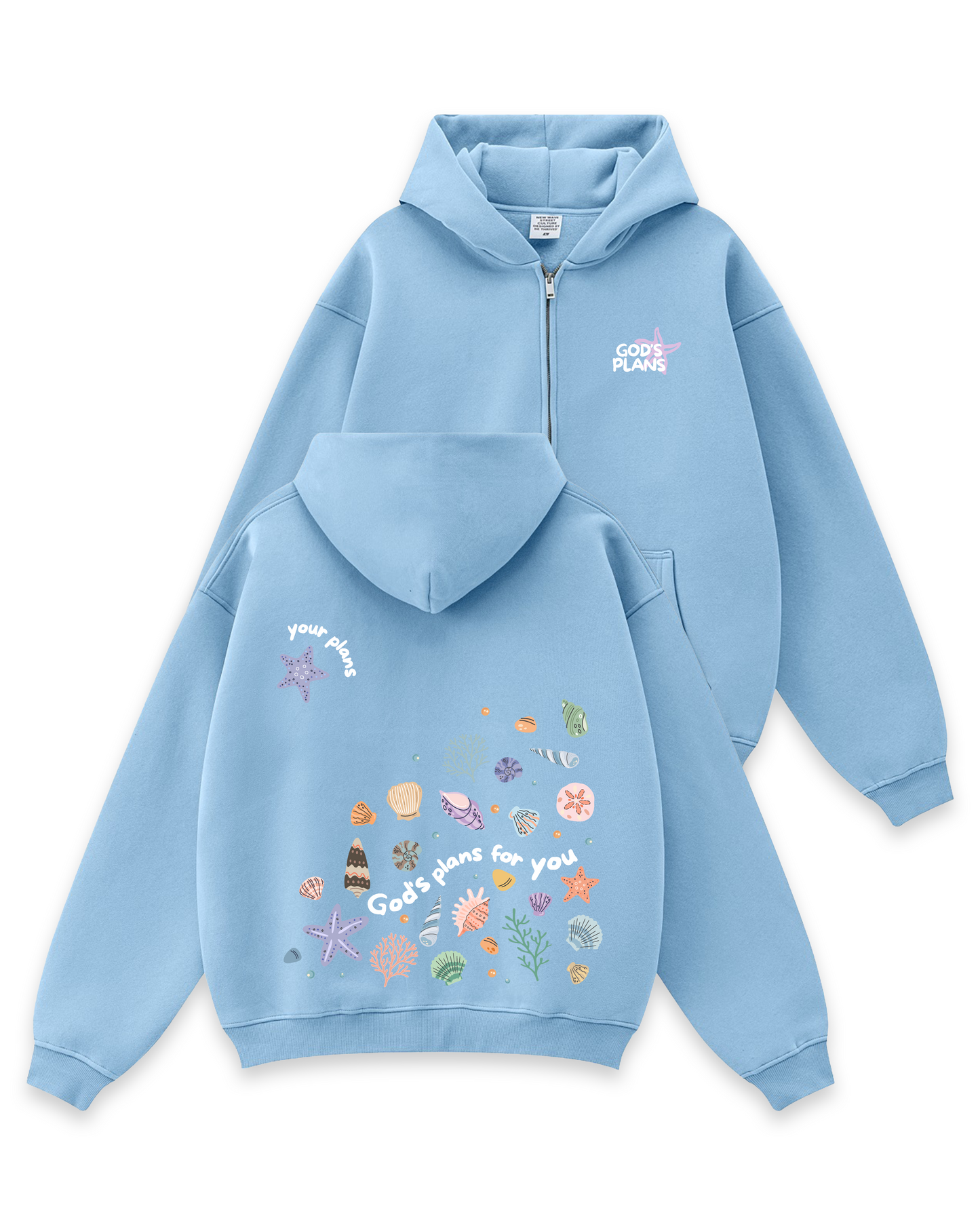God's Plans for You Seashell Zip-Up Hoodie