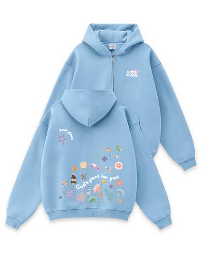 God's Plans for You Seashell Zip-Up Hoodie