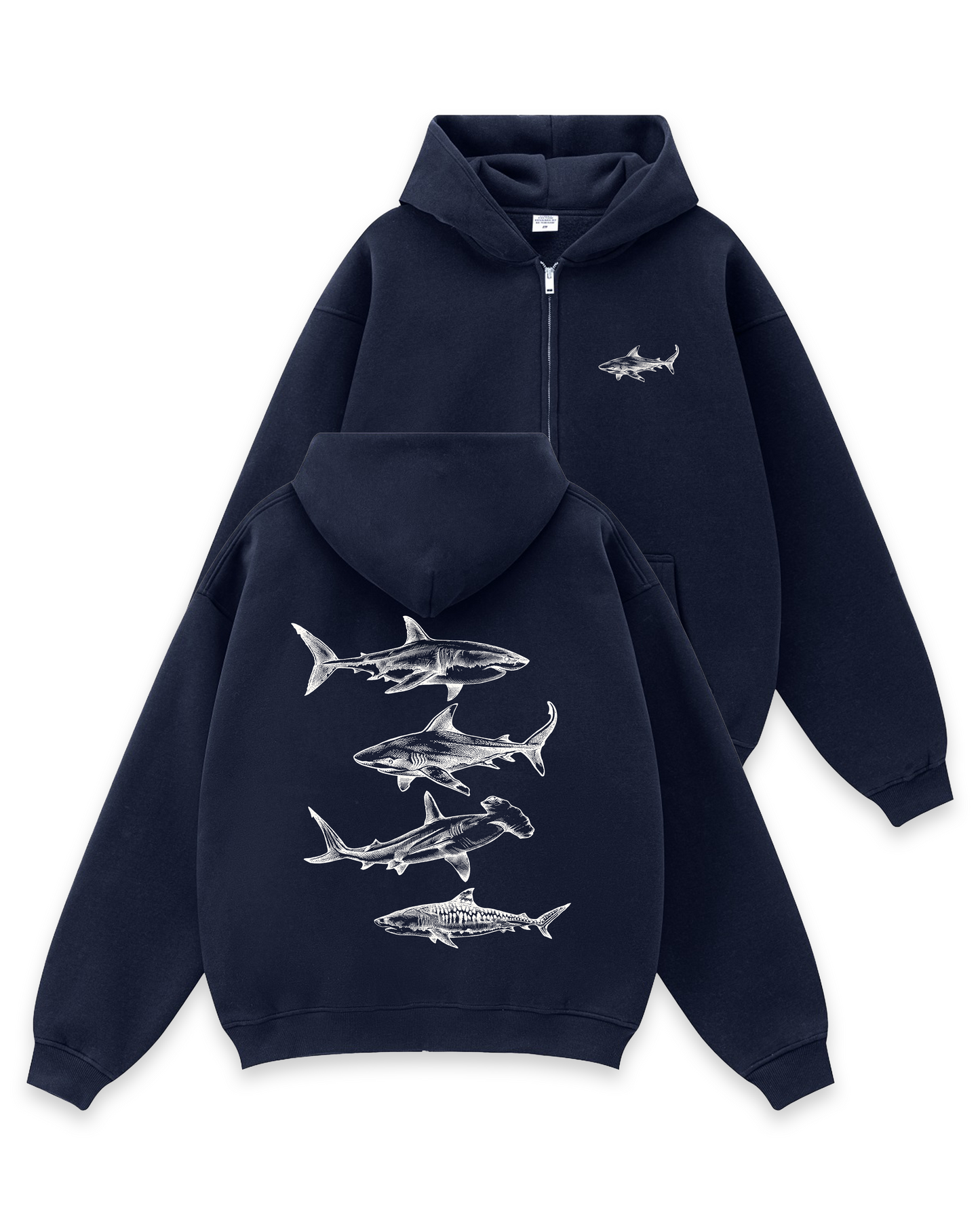 Sharks of the Deep Zip-Up Hoodie