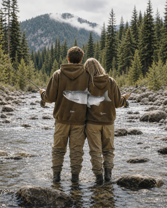 Better Together Coho Salmon Couple Hoodie Set