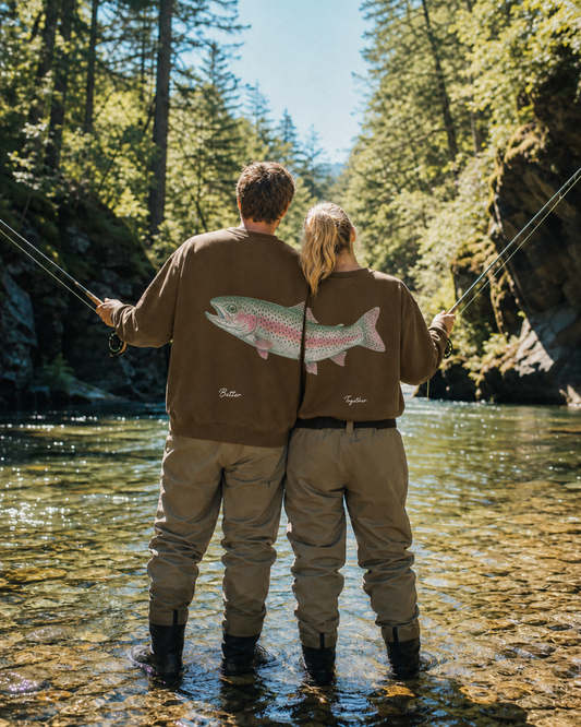 Better Together Rainbow Trout Matching Couple Crewnecks Set