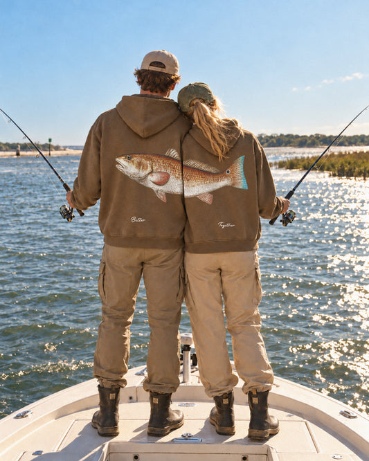 Better Together: Redfish Fishing Couple Unisex Hoodie Set
