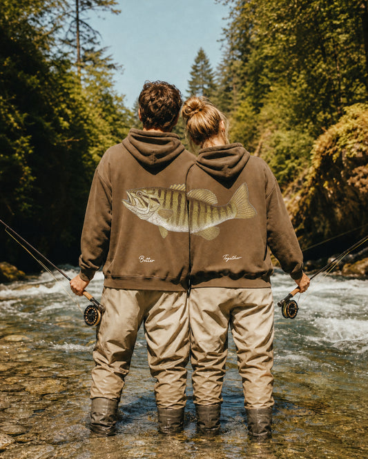 Better Together: Smallmouth Bass Fishing Couple Unisex Hoodie Set