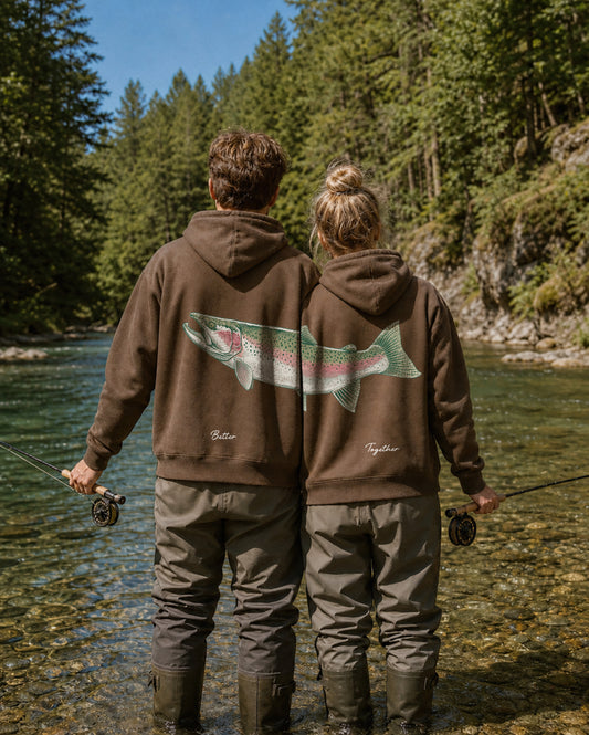 Better Together: Steelhead Fishing Couple Unisex Hoodie Set