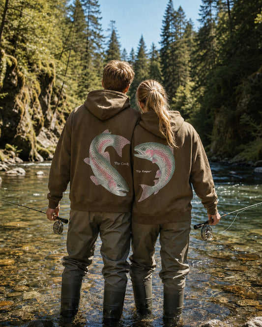 The Catch & The Keeper Rainbow Trout Heart Hoodie Set