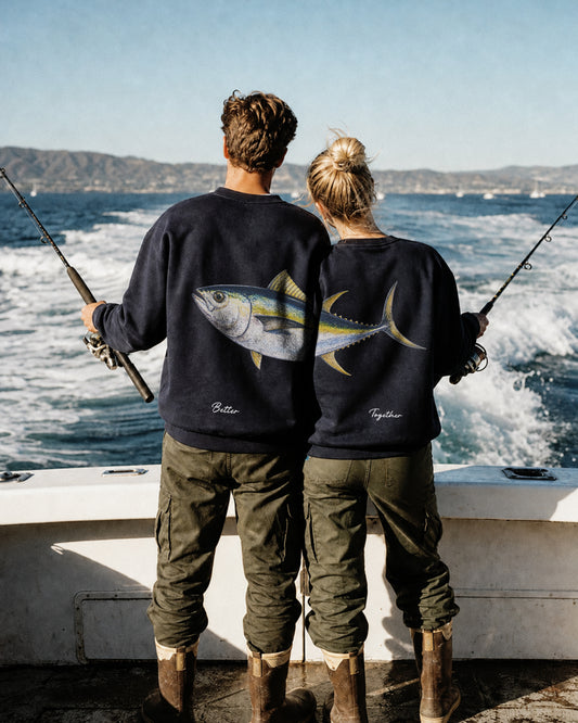 Better Together Yellowfin Tuna Couple Fishing Unisex Crewneck Set