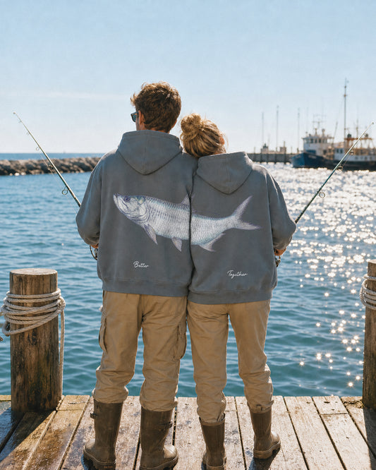 Better Together Atlantic Tarpon Couple Fishing Unisex Hoodie Set