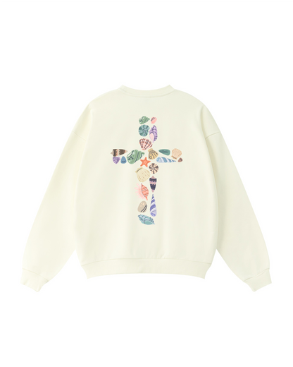 Seashell Cross Crewneck