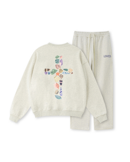 Seashell Cross Crewneck