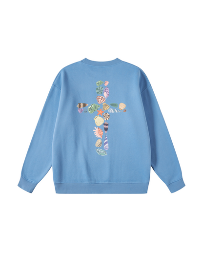 Seashell Cross Crewneck