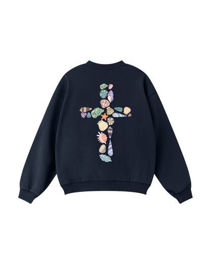 Seashell Cross Crewneck