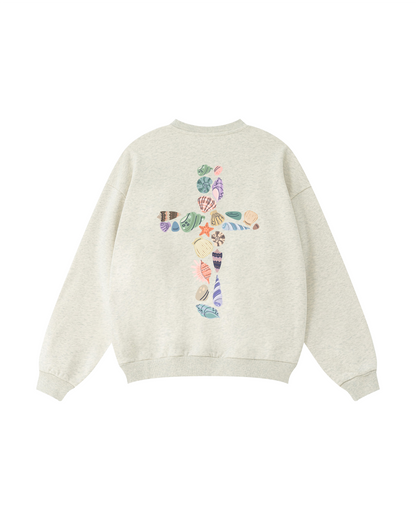 Seashell Cross Crewneck