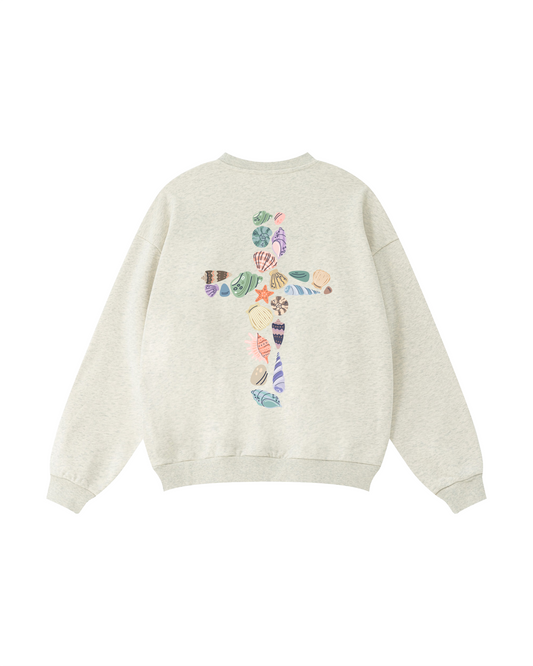 Seashell Cross Crewneck